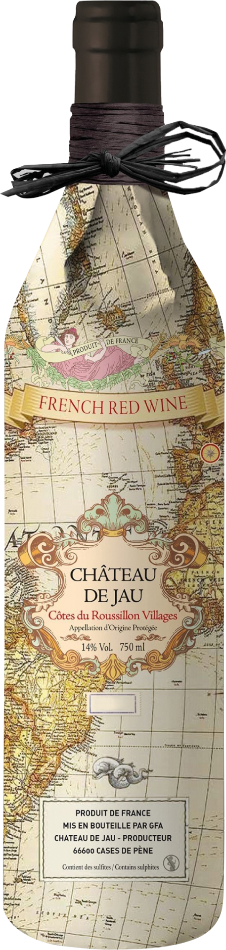 Château de Jau Rouge Carte Ancienne